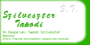 szilveszter tapodi business card